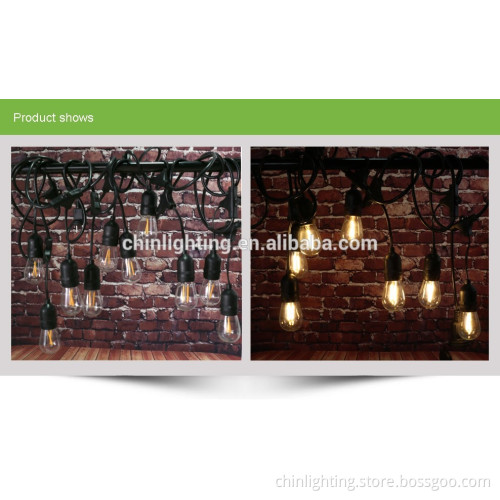 UL listed S14 E26 1.5W LED filament bulb led light string for outdoor patio and decoration